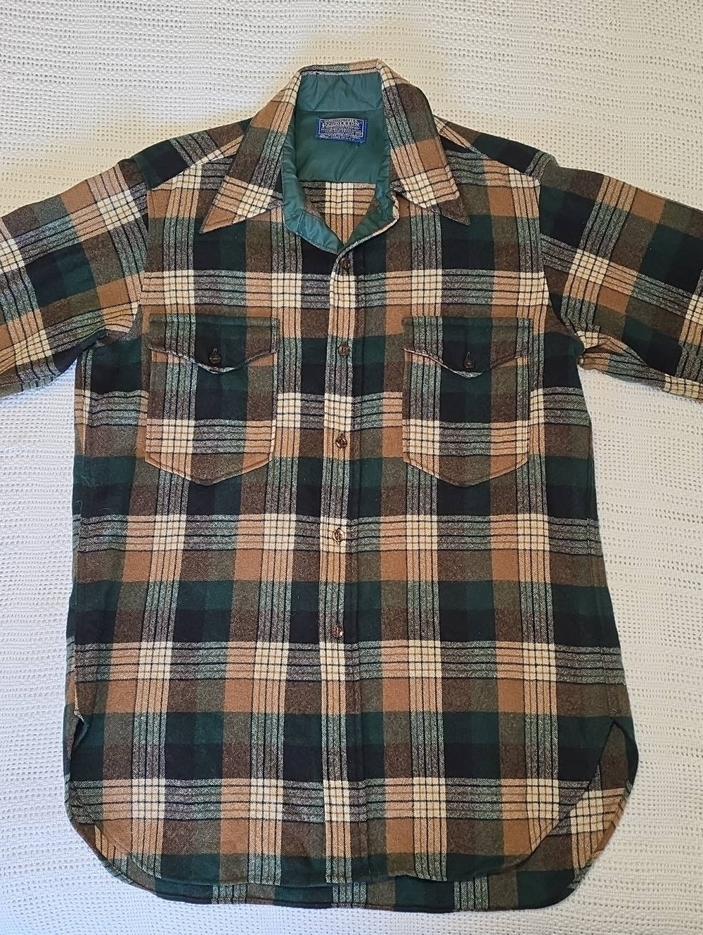 VTG 70s Pendleton Wool Plaid Trail Shirt Men 15.5 PRISTINE NWOT USA